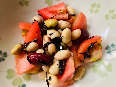 簡単！和えるだけ♪トマトの豆サラダ